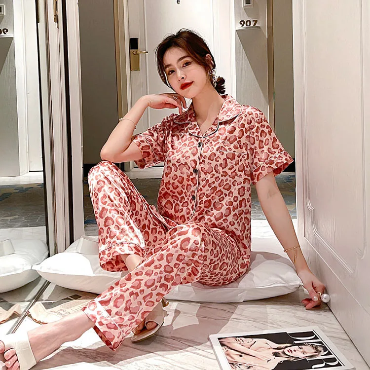 Source Fall SleepWear Lady 2 Piece Nightwear Nighty Home Clothes Silk Pyjama  Designer Inspired Pajama Satin Night Suit For Women on m.