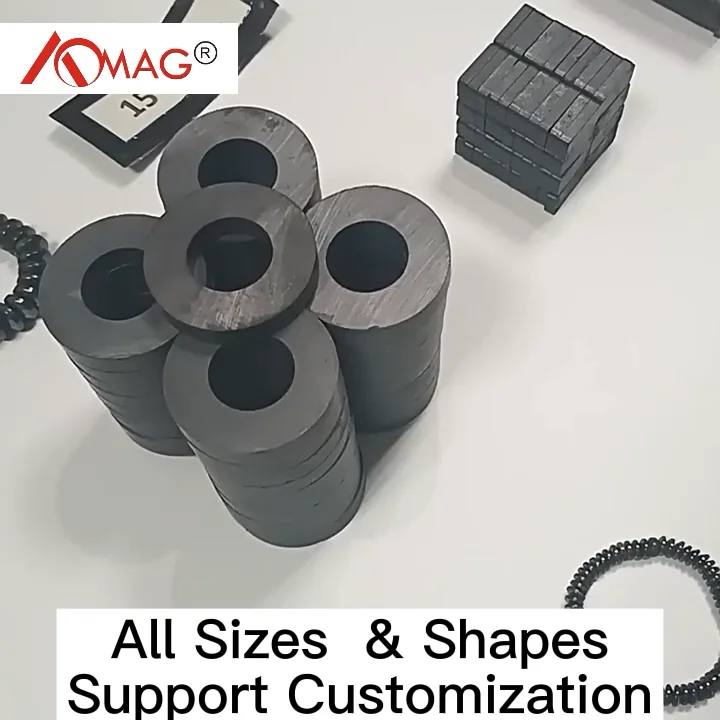 Industrial Permanent Ceramic Cup Shape Countersunk Ferrite Pot Ring With Hole