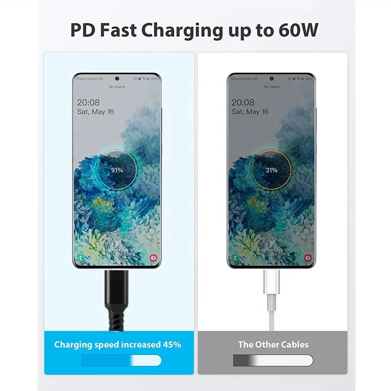 Новый 2 в 1 нейлоновый Плетеный 3а 60 Вт PD Быстрая зарядка USB Type C к Lightning зарядный кабель для передачи данных iPhone