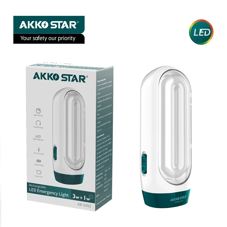 AKKO STAR AK5455 LED Rechargeable Emergency Light - 2-3 Hours