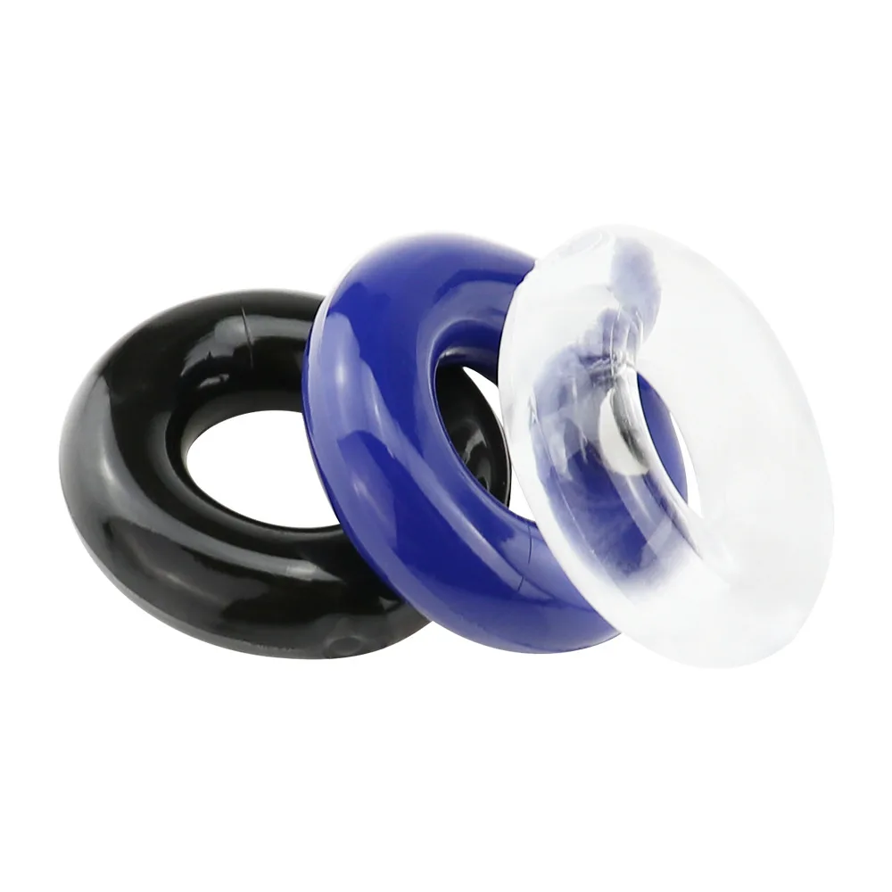 3 pcs Silicone Lock Ring Promotes Blood Circulation with Beaded Transparent 