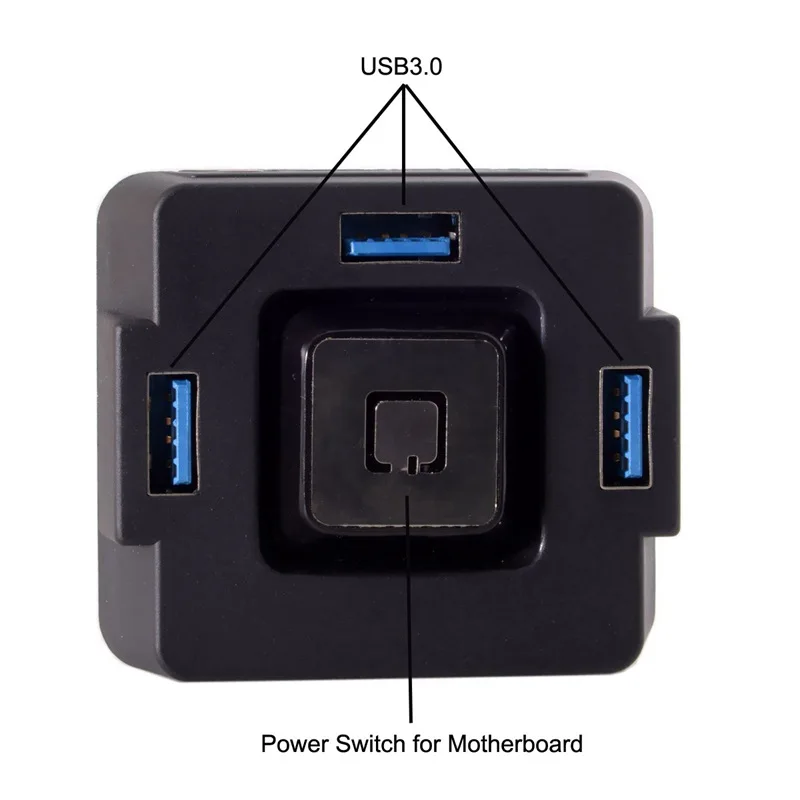 RGEEK PC Desktop Wired Power Controller ON/OFF Reset with USB3.0 Button Switch Computer Accessory