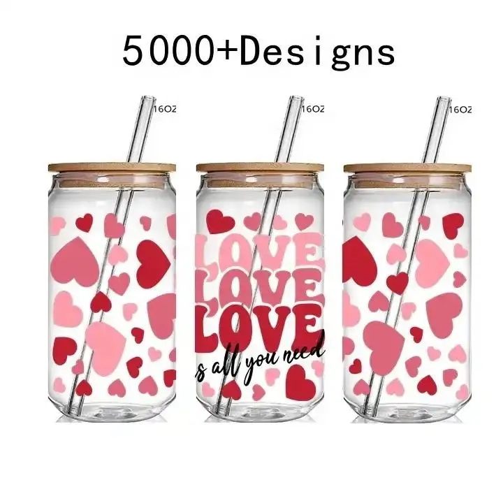DIY Cup Stickers - 1 Sheet Rub On Transfer Decals For Glass Cups, Waterproof UV DTF Cup Wrap - View #10