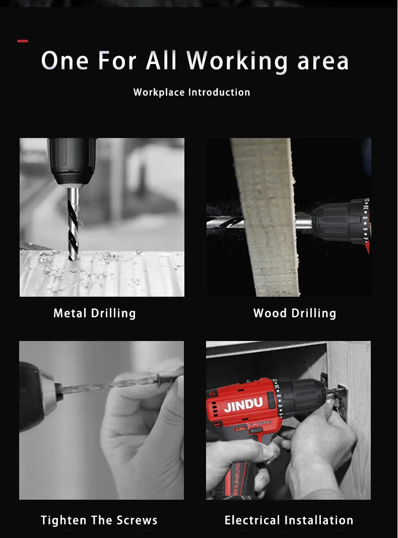 JINDU  rechargeable hand  small pistol  lithium electric l multi-function household electric screwdriver brushless electric dril