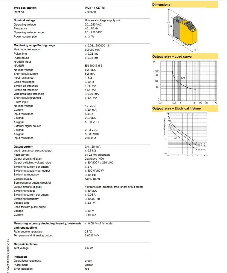 Turck Rotation Speed Monitors Im21-14-cdtri - Buy Speed Monitor ...