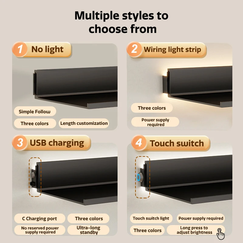 Multiple styles to choose of display shelf
