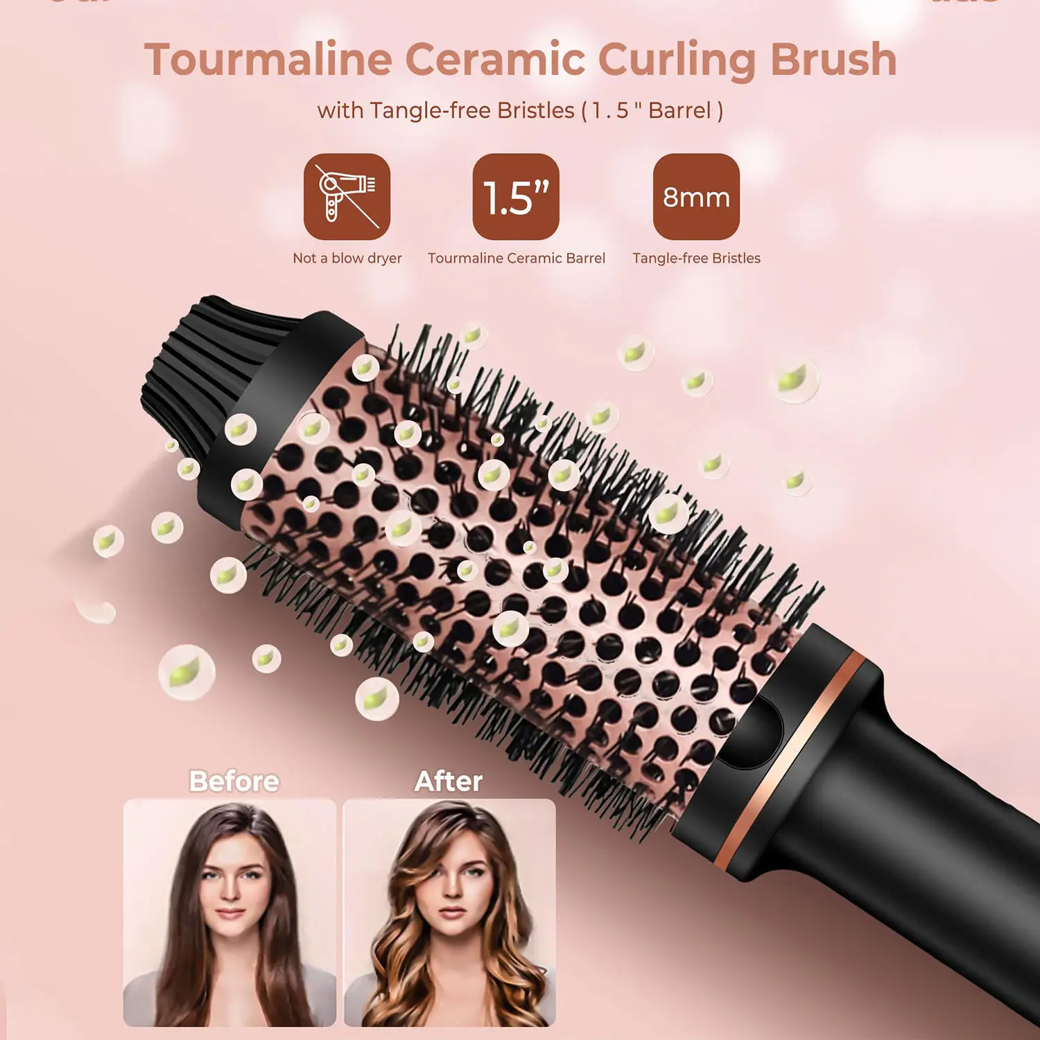 Custom 450f Hot Comb Hair Styling Round Brush With Negative Iron Hair
