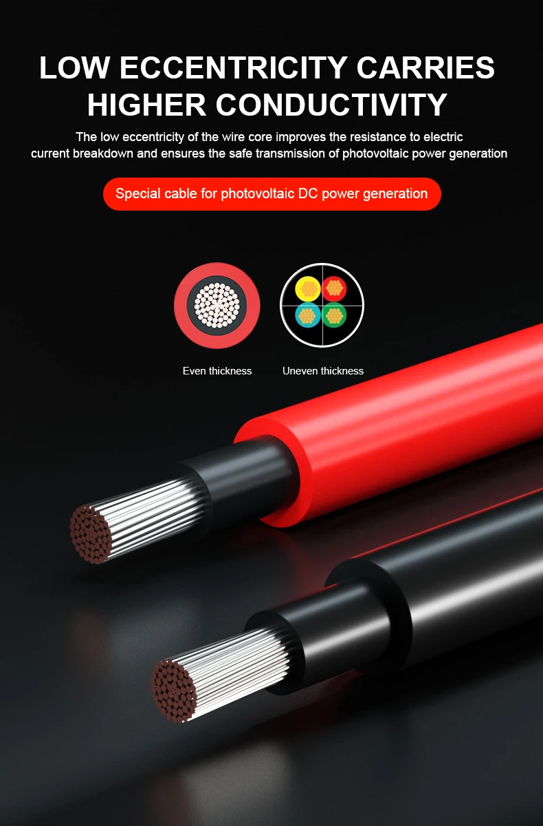 pv cable 6mm 800V 1000V 1200V 1.5mm cable electrical cable wire wire 25 years product lifetime