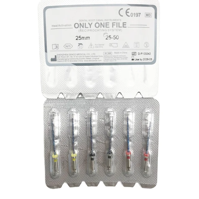 New Arrival CE Approved Dental Niti Alloy Reciprocating Niti Heat Activation ONLY ONE File 6files/pack