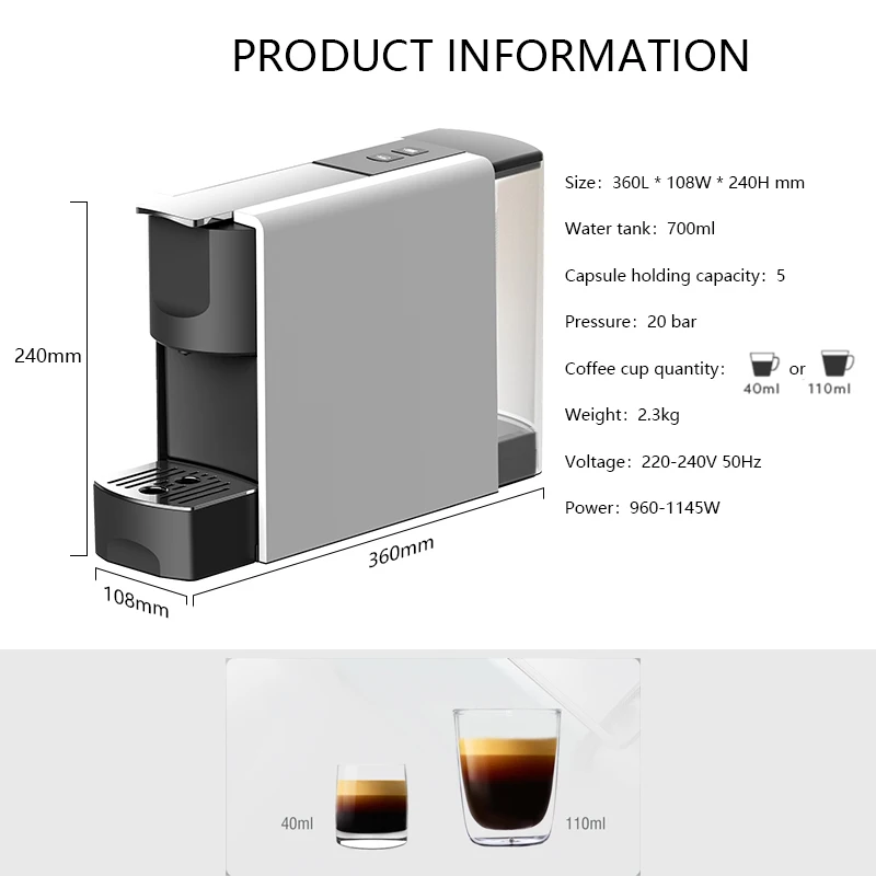 High Quality  Automatic Espresso Coffee Maker Capsule Coffee Machine