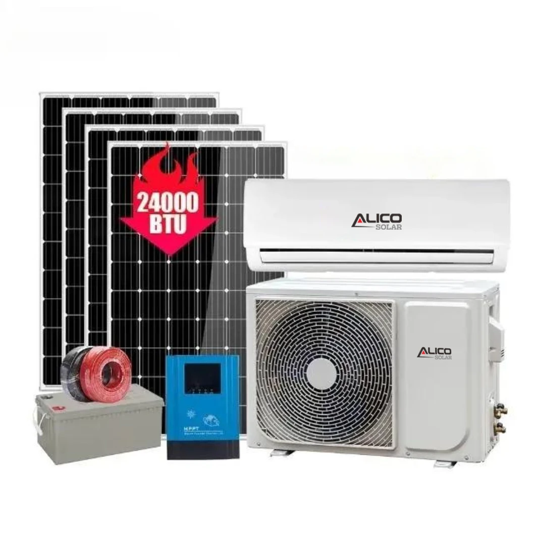 9000 12000 18000 24000 BTU AC Solar Powered Air Conditioner DC Off Grid  Solar Air Conditioner Hybrid Mini Split for Home