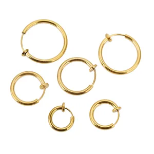 MW Bulk 10Pcs Round Elastic Ear Clips: 8/10/12/14/16/18mm Fashion Stainless Steel  DIY Jewelry Making Connectors