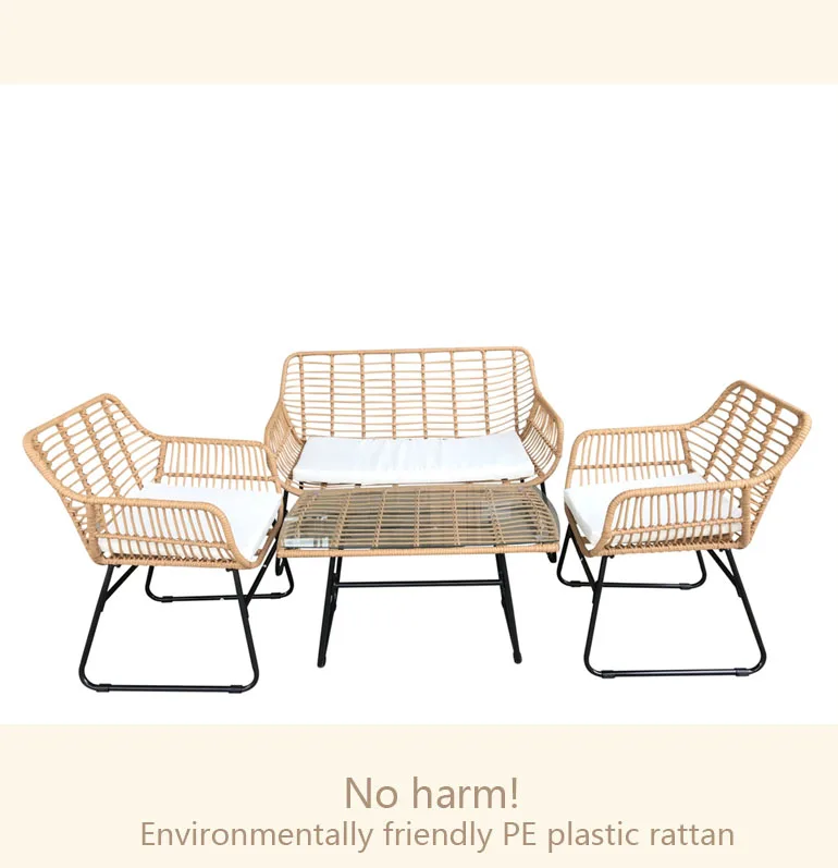 Cheap Outdoor Furniture China Pe Rattan Sofa Set Rattan Garden