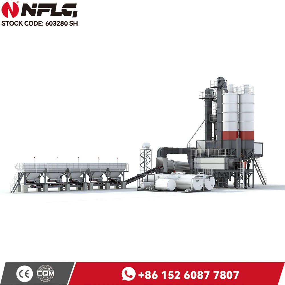 Mobile Continuous Asphalt Mixing Plant Dual Motor Drive Concrete Batch Mixer 160T/H Bitumen Asphalt Batching Plant