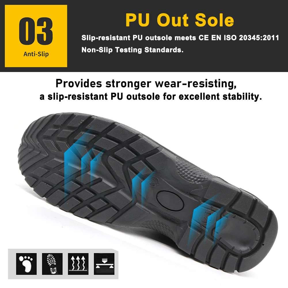Black Leather Steel Toe Prevent Puncture Anti Static Tiger Master Brand ...
