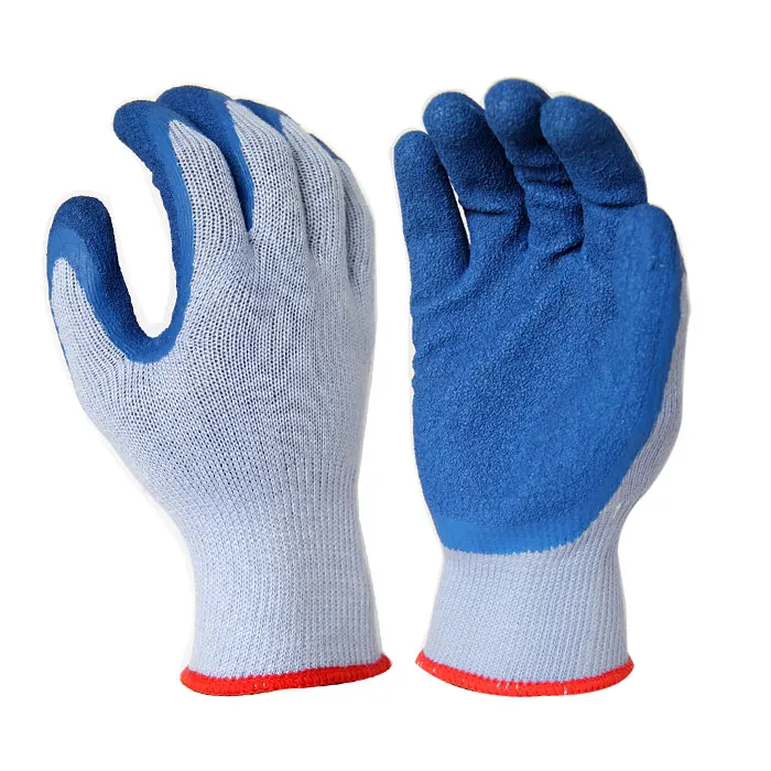 Cheap Rubber Palm Scaffolding and Builders Work Gloves, Polycotton