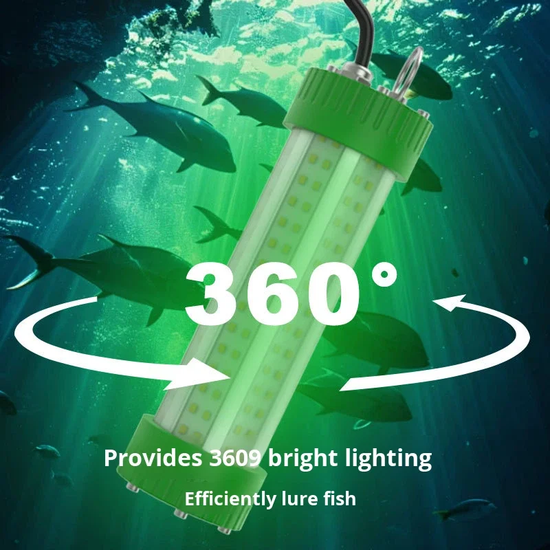 Lumière LED professionnelle ultra-brillante pour la pêche, directement usinée en usine, puissance élevée, étanchéité IP68, température de couleur de 6000 K, portée d'éclairage de 100 m, pour la pêche aux poissons