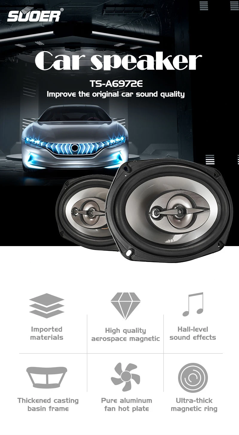 Suoer supplier 6"*9" 3-ways auto speaker parts car speaker bass with 20oz frttita magnet