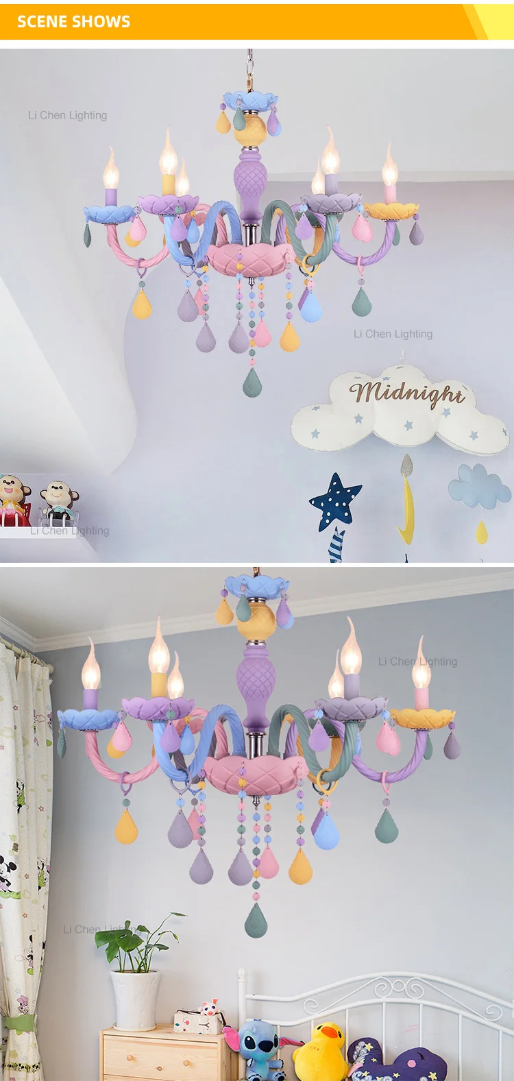 p0049 modern style indoor decoration dining room living room child room colorful glass chandelier light-3
