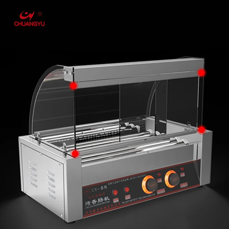 自動ローリング加熱7/10/12ローラーソーセージグリルマシン/ホット