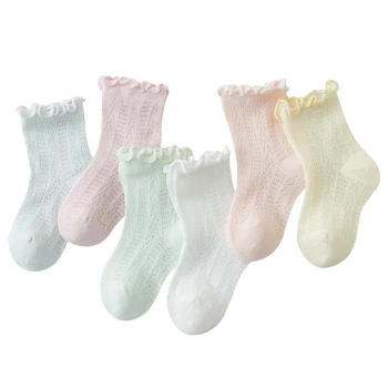 New Style Baby Socks Spring summer New Thin Lace Solid Color Baby Socks