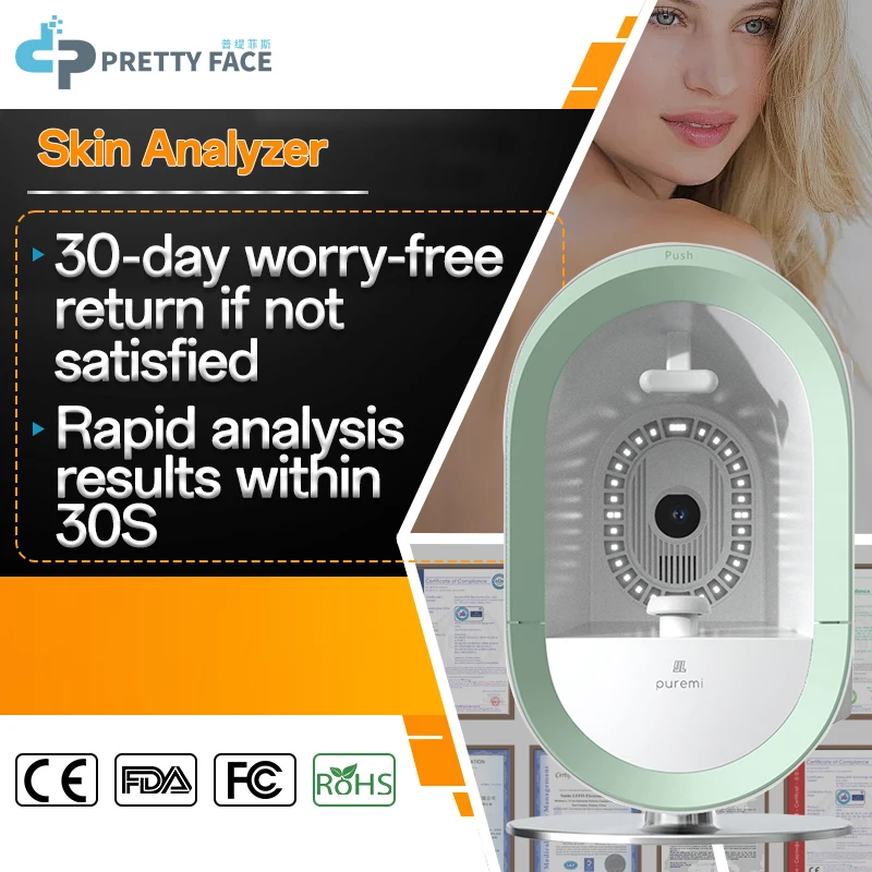 2024 New Mini AI Intelligent Cloud Algorithm Portable 3D Facials  Scanner Professional Skin Analysis Analyzer Machine for Salon