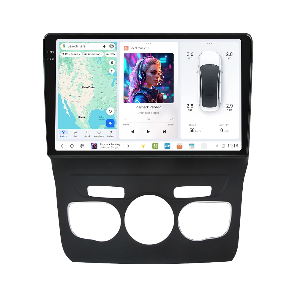 DUDUAUTO Car Radio Multimedia Player Navigation GPS Stereo Autoradio Car-play AUTO Android 13 for Citroen C4 C4L DS4 2013 - 2017