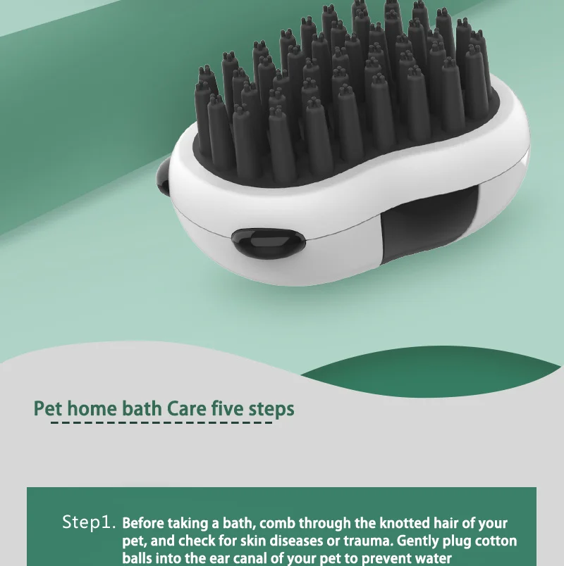 Pet Brushes Bath Massage Shampoo Dispenser Pet Grooming Bath Brush For