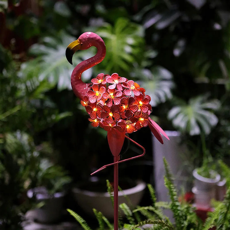 Outdoor Waterproof Garden Solar Yard Led Lights Flamingo Lawn Solar Lamp
