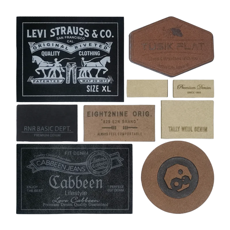 Customize Embossed Leather Patches Sew on Clothing Neck Shirt Logo Tag Jeans Self Adhesive Label Women Bags Handbags