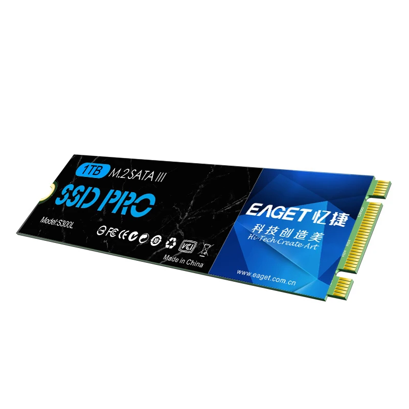 内蔵型SSD EAGET M.2 SATA III SSD S300L 1TB EAGET S300L外置硬盘M.2 SATA3.0 NGFF 2280 SSD 128GB 256GB
