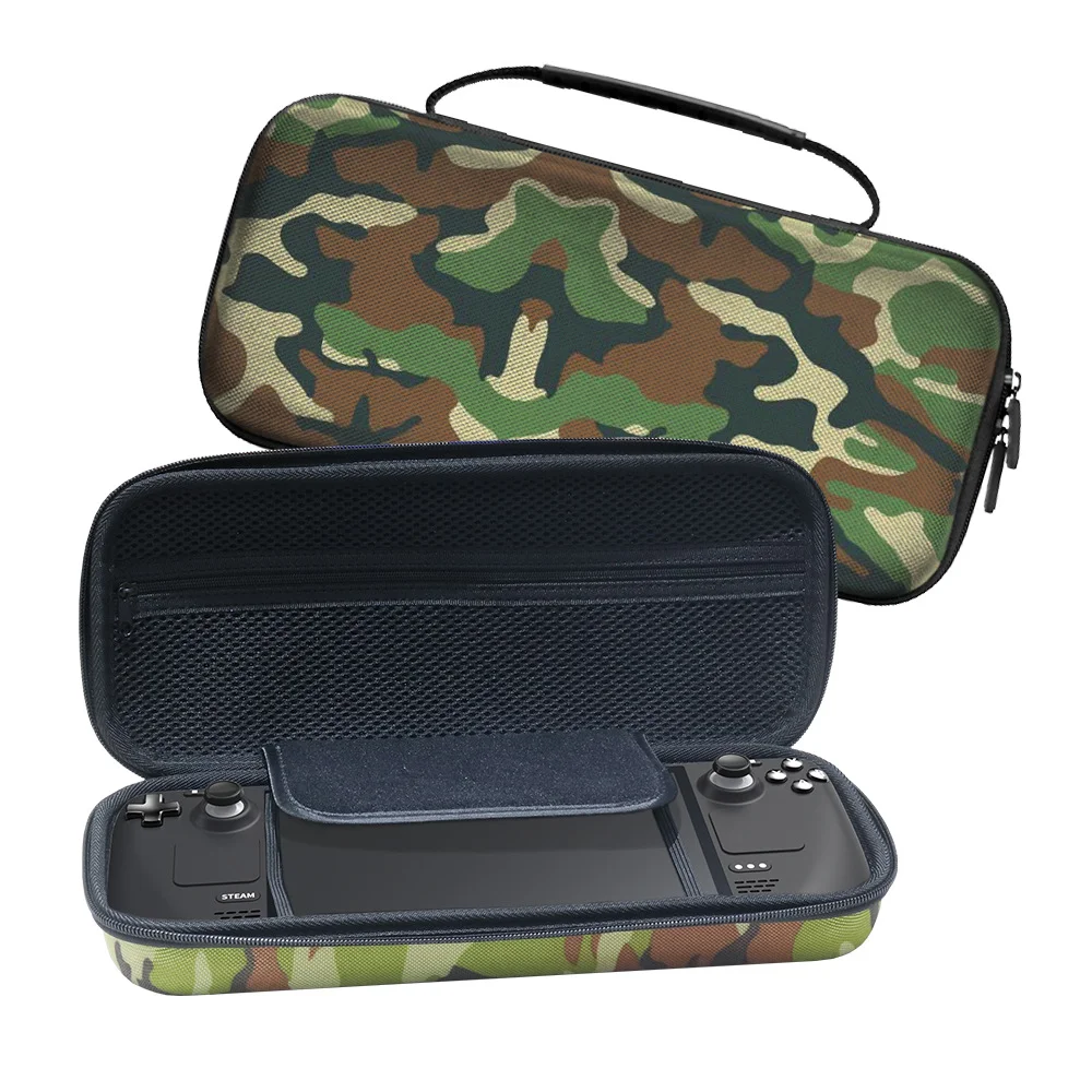 Laudtec LX383 Handheld storage bag with EVA camouflage handbag anti drop and waterproof portable storage box For Steam deck