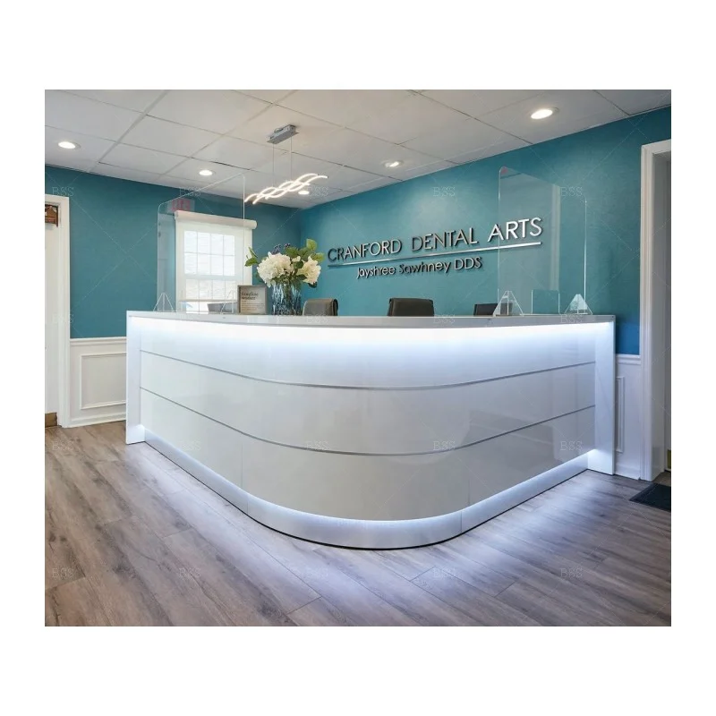 Dental Office Front Counter Design Modern Contemporary Customised Glowing  Led Acrylic Gloss White Curved Dental Front Counter - Buy Dental Front  Counter,Dental Office Front Counter,Front Counter Design Product on  
