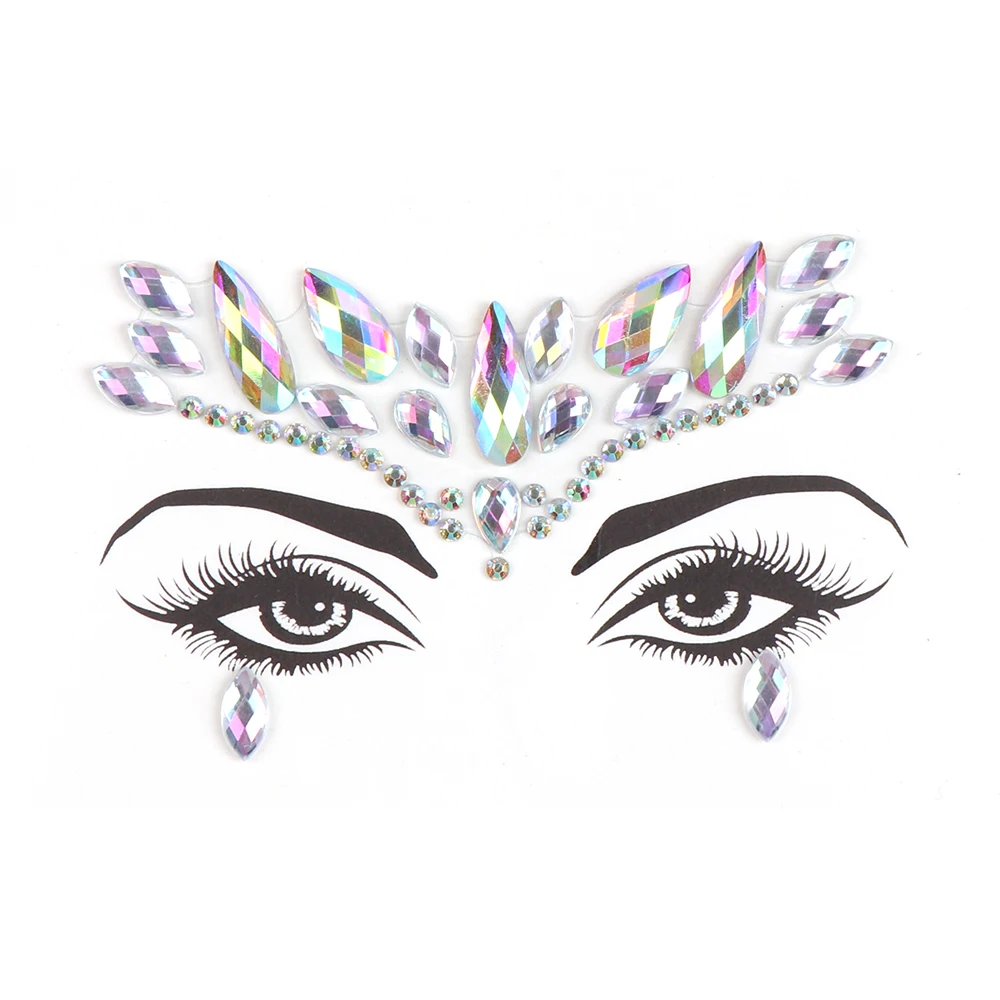 Hot Sell Festival Party Crystal Jewels Body Face Rhinestone Temporary Gem  Eye Tattoo Sticker - Buy Party Body Sticker For Decoration,Acrylic Crystal