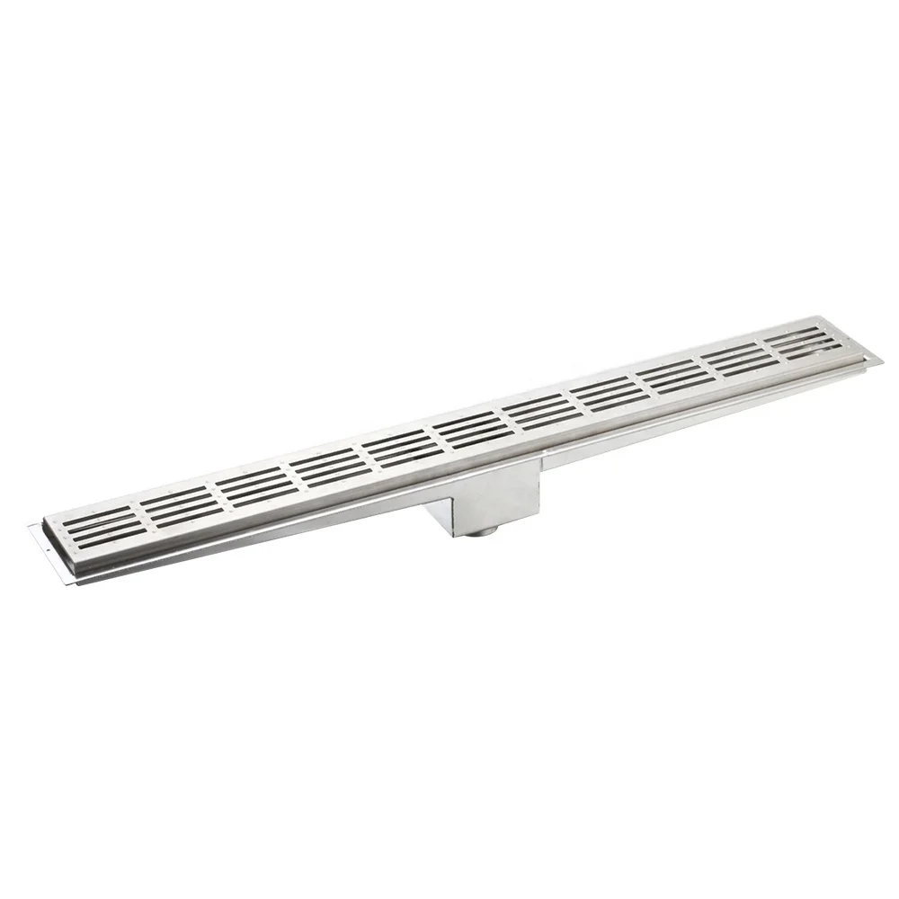 Stainless steel grating channel siphoned floor drain with plate