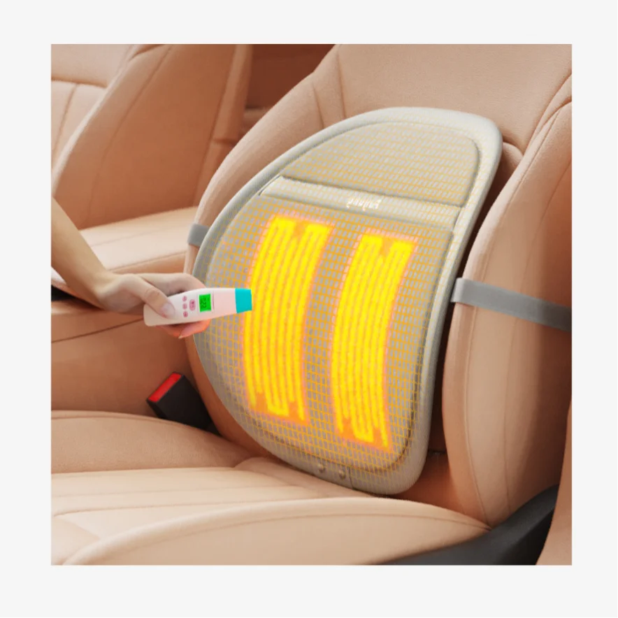Anjuny Heated Lumbar Lower Support Mesh Chair Pain Relief Car 
