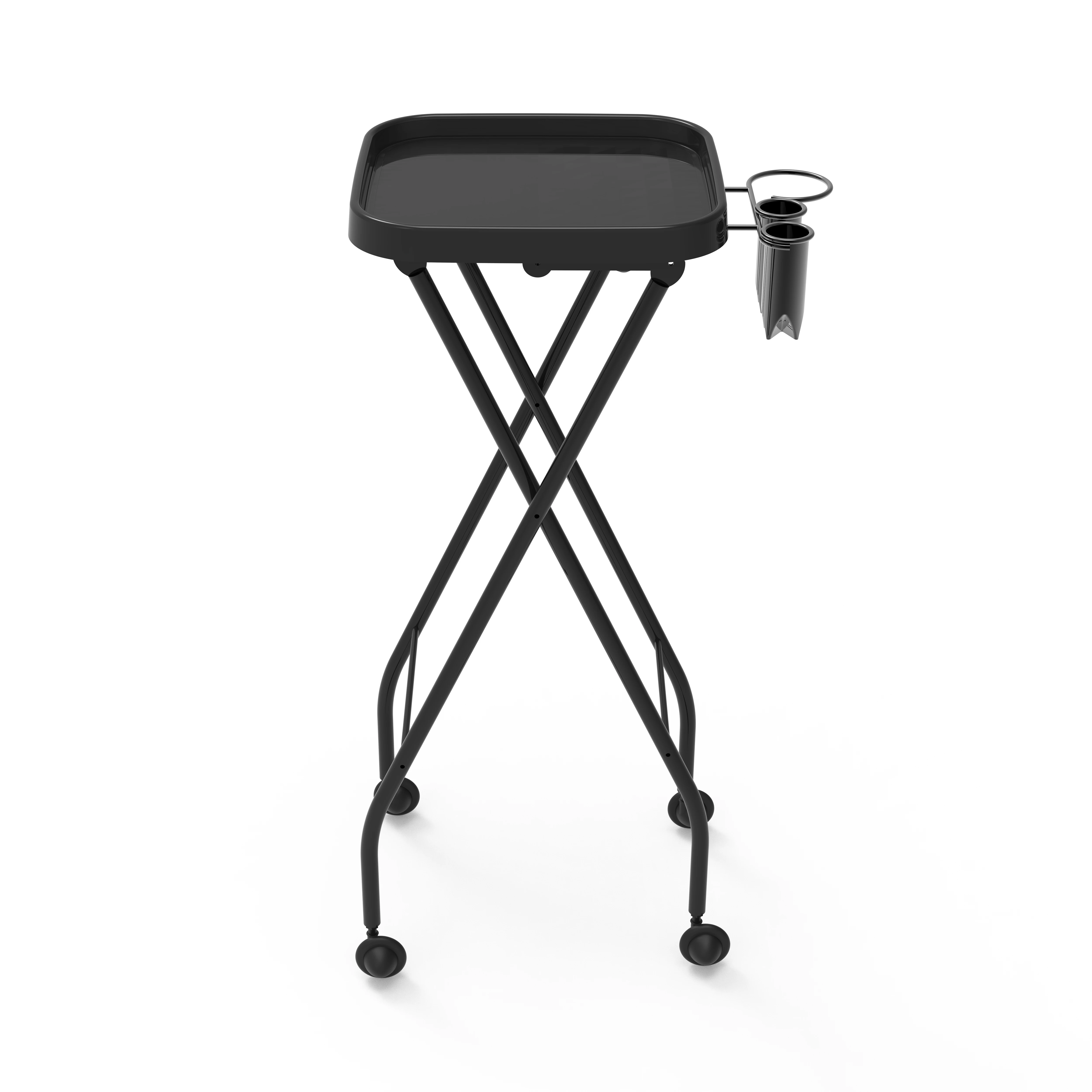 Folding Service Tray With Appliance Holders Salon Trolley Black Beauty Salon Salon Furniture Placing Beauty Things Plastic