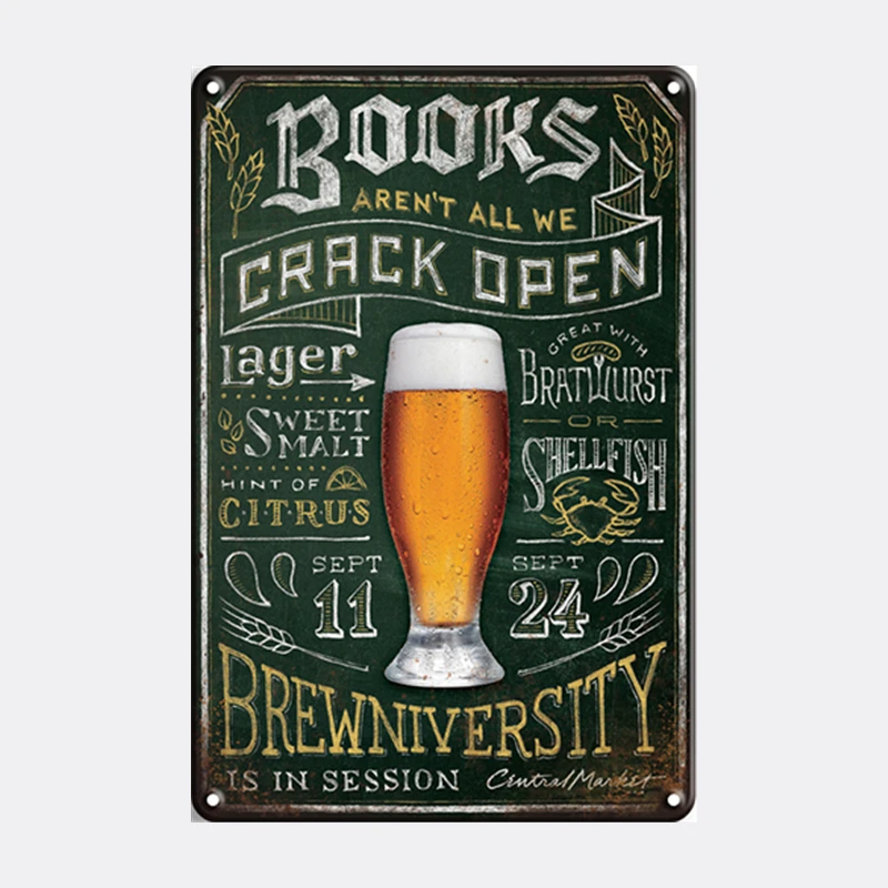 Beer Make Everyone Happy wall bar Crafts printing retro sign vip lounge Vintage metal Poster logo tin car plate sale