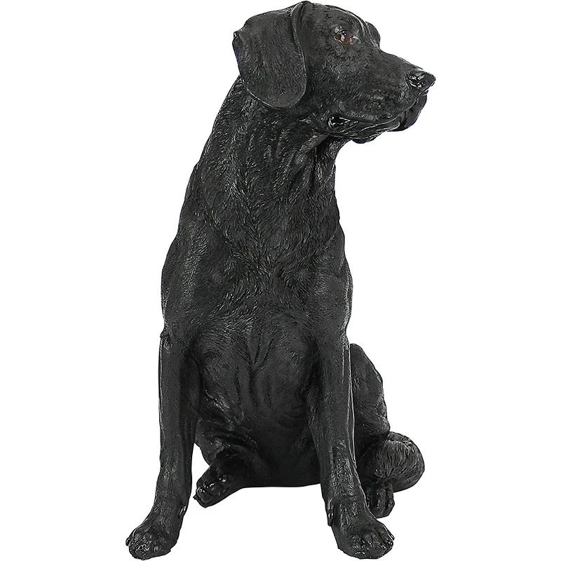product wholesale custom resin animal statue for home decor resin resin pet dog statue polyresin black labrador animal figurine-5