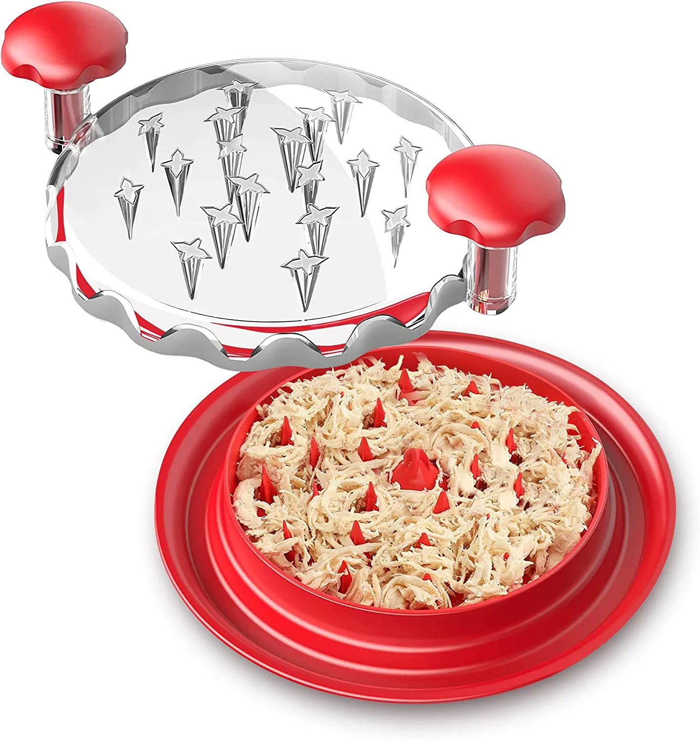 Meat Shredder Tool Twist Clear Cover Treatment,Nonslip Base Beef Pork