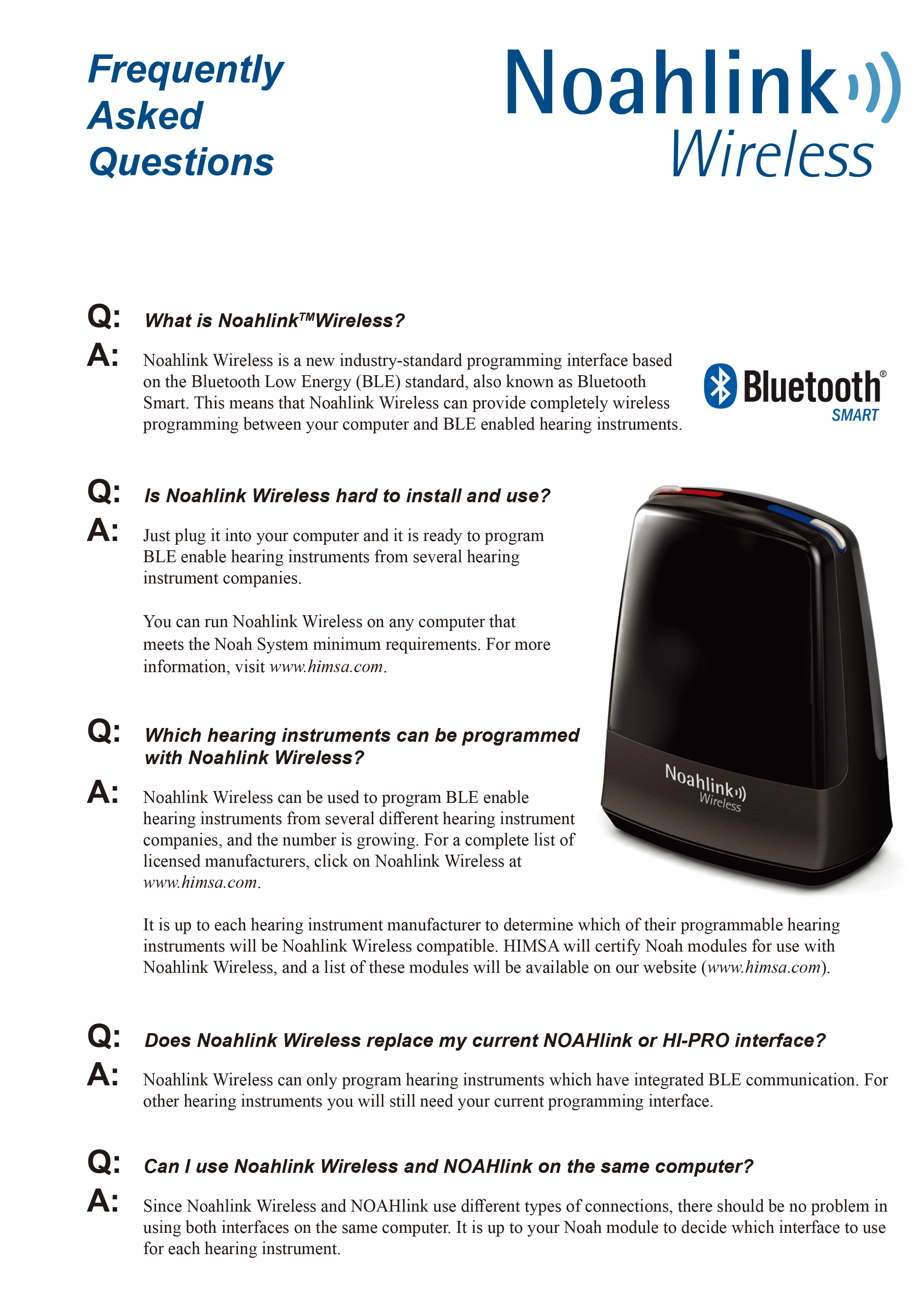 Noah Wireless Programmer Hearing Aids Programmer Wireless Himsa Hearing ...