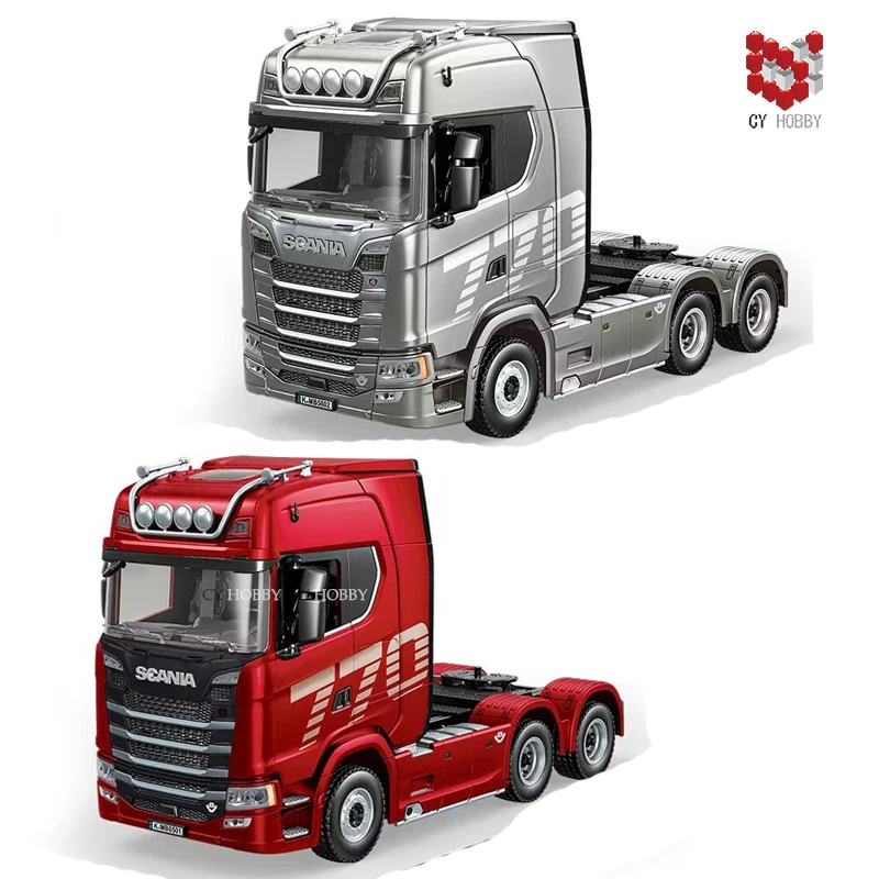 Remorque Plateau Pour Tracteur Télécommandé Huina 1501 - Échelle 1/18 - Rouge - Avec Batterie Li-Po