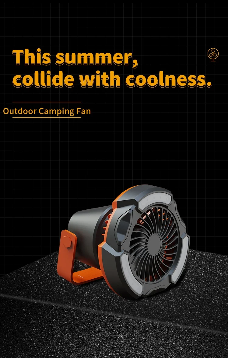 Rechargeable Outdoor Solar Camping Remote Cooling Fan Portable Led
