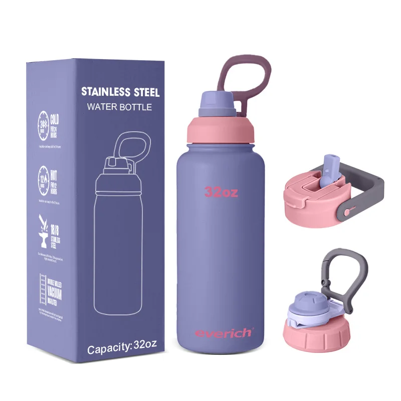 New Everich Alarm Clock Remind Stainless Steel Vacuum Flask Smart Water Bottle With Custom Logo
