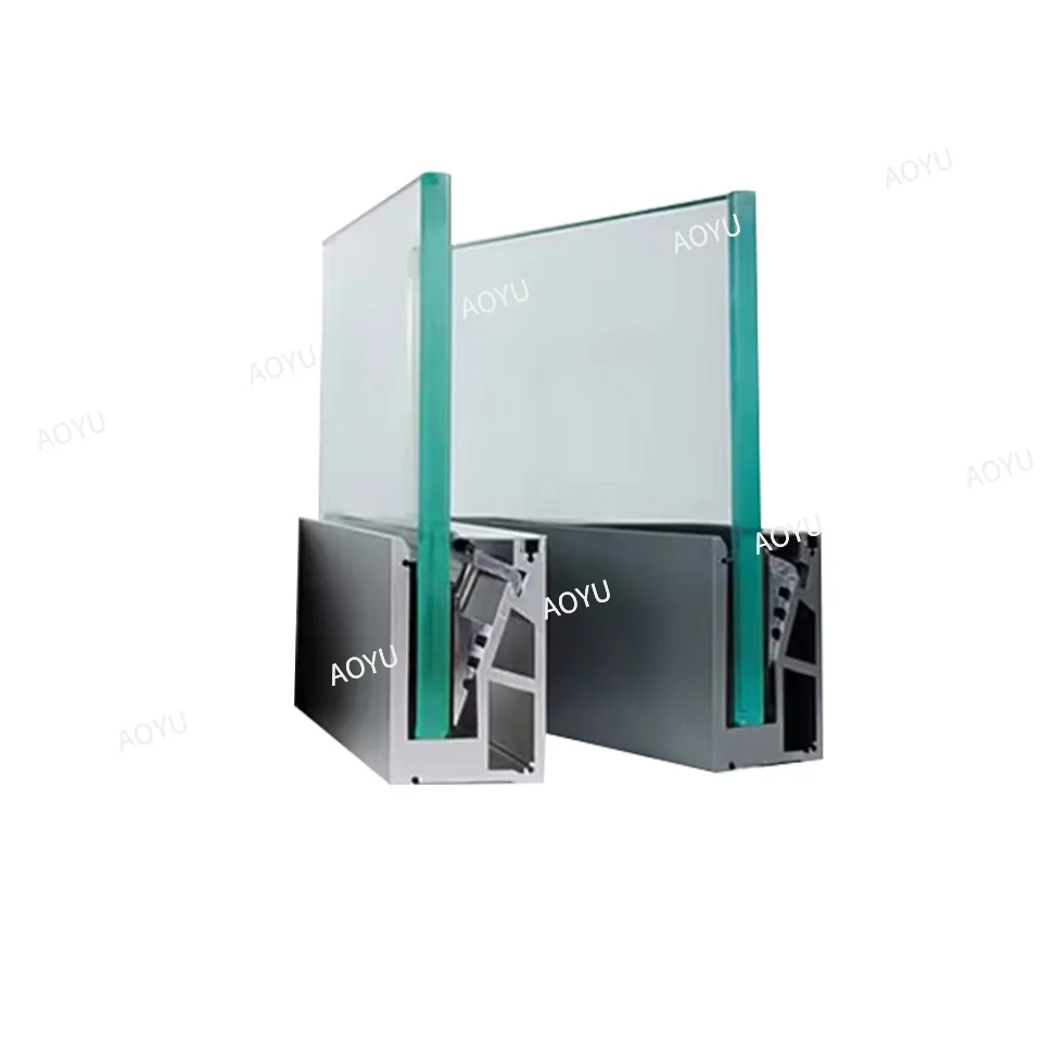 Aluminium U C Channel Glass Balustrade Rgb Led Stair Railing Base Shoe ...