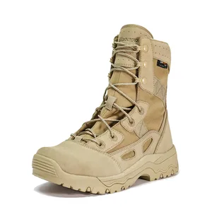 ODM OBM Custom New Sand Color Custom Suede Upper Rubber Tactical Combat Bottom Desert Boots Footwear