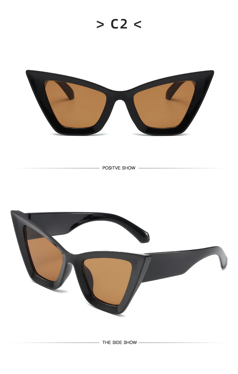Nuevas gafas de sol Cat-eye Sunshade European and American Cool Punk Fashion Gafas de Sol para hombres y mujeres Unisex Custom Logo