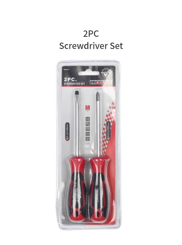 2pc Screwdriver Set Hand Tool High Quality With Plastic Screwdriver