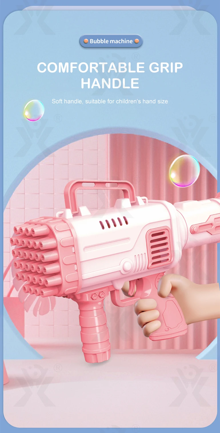 Chengji 2023 wholesale summer outdoor children toys 32 holes electric gatling automatic bubble shooter gun toy
