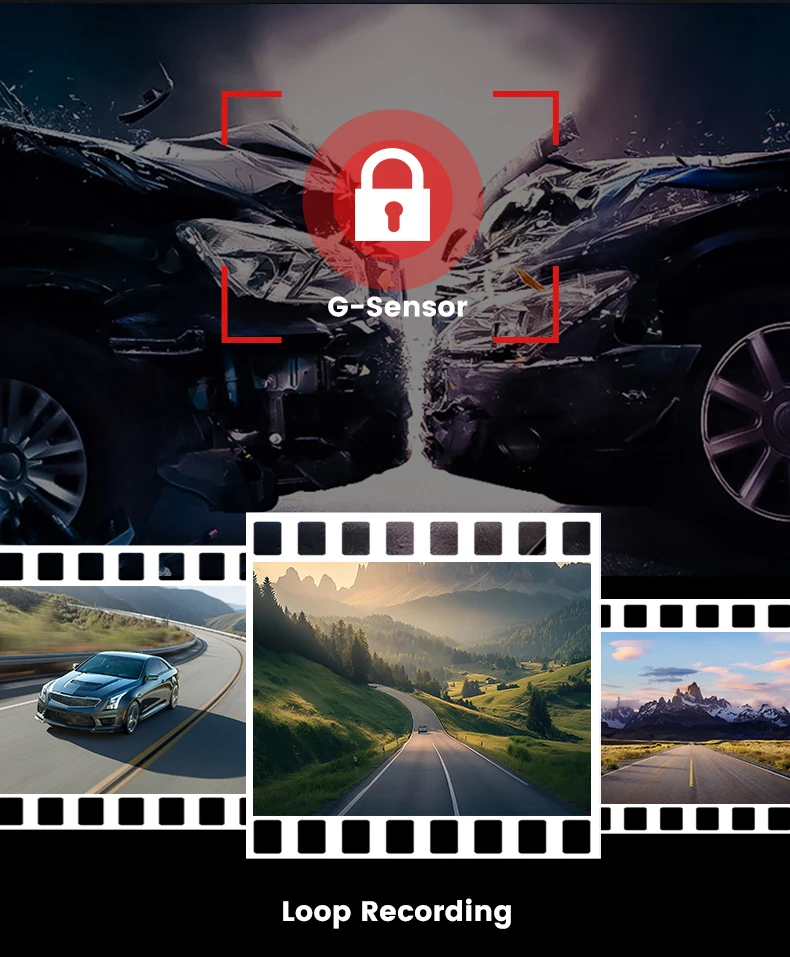 4K WiFi Dash Cam Front and Rear Dual Lens Real Time Viewing on Mobile ...